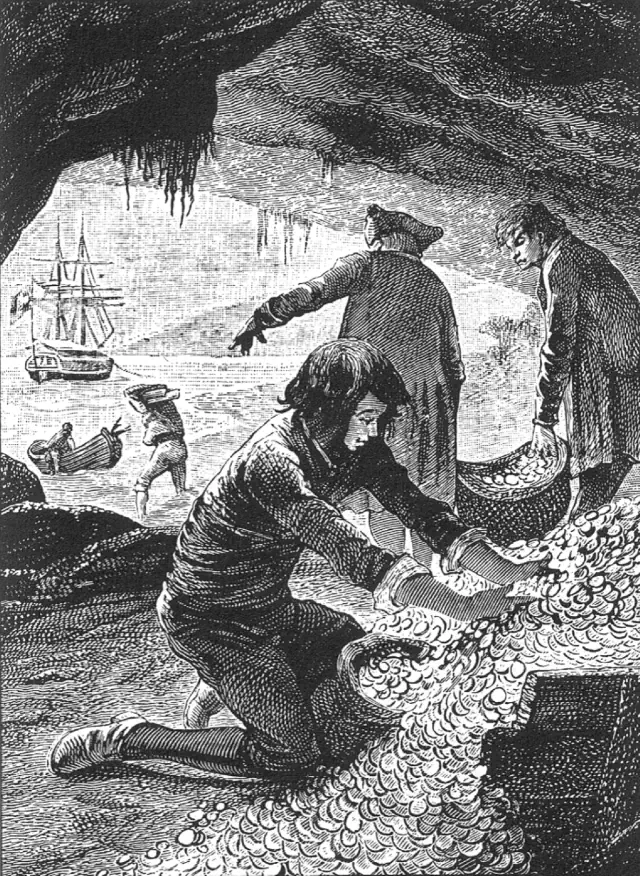 Fifteen men (bottle of rum) - A 1885 illustration of Treasure Island