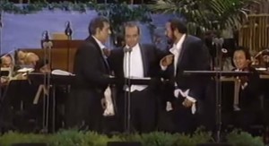 The three tenors sing "'O Sole Mio"