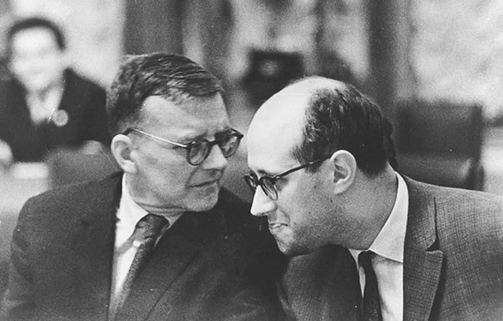 Shostakovich and Rostropovich in 1959