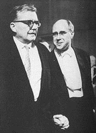 Dmitri Shostakovich and Mstislav Rostropovich