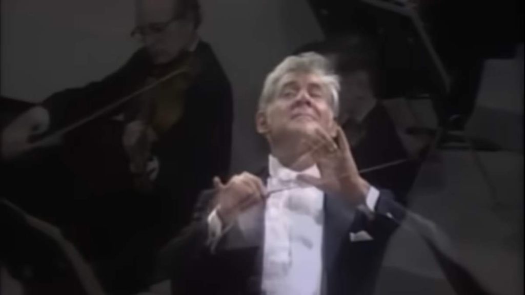 Conducted by Leonard Bernstein, the Boston Symphony Orchestra performs Mozart Symphony No. 40