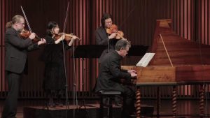 Accompanied by the Netherlands Bach Society, the Dutch keyboardist Siebe Henstra performs Johann Sebastian Bach Harpsichord Concerto No. 5