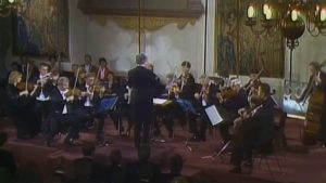 Conducted by Sir Colin Davis, Members of the Bavarian Radio Symphony Orchestra perform Mozart's Serenade No. 13, widely known as Eine kleine Nachtmusik