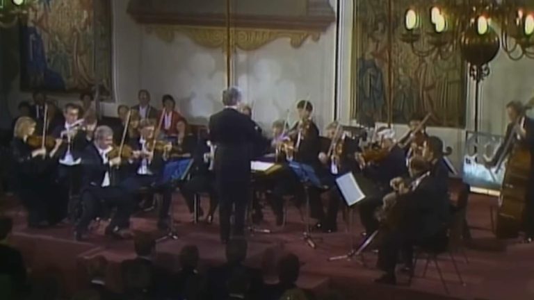 Conducted by Sir Colin Davis, Members of the Bavarian Radio Symphony Orchestra perform Mozart's Serenade No. 13, widely known as Eine kleine Nachtmusik