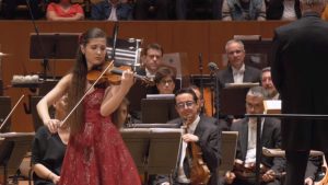 Violinist Lana Zorjan performing Ravel Tzigane at the International Classical Music Awards 2024 Gala Concert