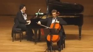 Accompanied by the French pianist François Daudet, the French cellist David Louwerse plays Sicilienne, Op. 78, a short work by Gabriel Fauré, composed in 1893.